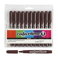 Colortime stiften lijndikte 5 mm donkerbruin 12 stuks