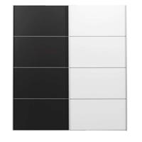 Leen Bakker Schuifdeurkast Verona wit - zwart/wit - 200x182x64 cm