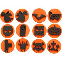 diverse Moosgummi-Stempel, Halloween, D 7,5 cm, Dicke 2,5 cm, 6 Stk/ 1 Pck