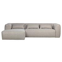 WOOOD Ecksofa Longchair-Sofa Bean Links - Stoff Light Grey, freistellbar