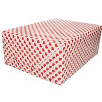 Bellatio Moederdag inpakpapier/cadeaupapier rood hart print 200 x 70 cm Rood