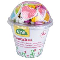 Simm Marketing LENA 32002 - Holzperlen Cupcakes, 200 Stck. in Hochdose, pink
