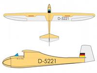 Pichler Grunau Baby (Antik) RC zweefvliegtuig ARF 2500 mm