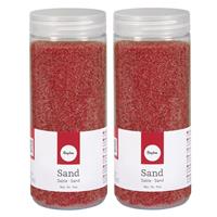 Rayher hobby materialen 2x Fijn decoratie zand rood 475 ml Rood