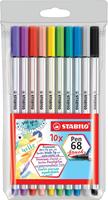 Stabilo brushpen Pen 68 Brush, etui van 10 stuks
