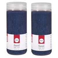 Rayher hobby materialen 2x Fijn decoratie zand blauw 475 ml Blauw