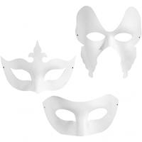 diverse Masken - Sortiment, H 10-20 cm, B 18-20 cm, 12 Stck., Weiß
