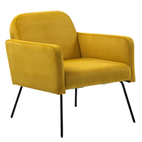 beliani Sessel aus Samtstoff in Gelb Metallgestell in Schwarz Glamour Stil Narken - Gelb
