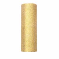 3x Glitter tule stof goud 15 cm breed Goudkleurig