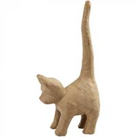 Creative Company Süße Katzenfigur aus Pappe, zum Bemalen und Gestalten, 12cm x 28cm