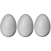 Bellatio 3x stuks Piepschuim vormen eieren van 8 cm Wit