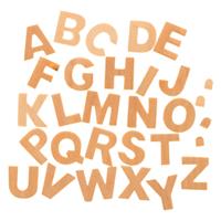 52x Houten alfabet letters 2,5 cm hobby/knutselmateriaal Beige