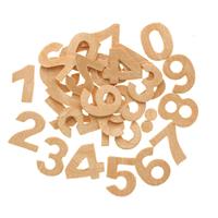 60x Houten cijfers/getallen 2,5 cm hobby/knutselmateriaal Beige