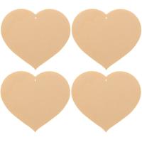 12x Houten hartjes 8 x 7 cm hobby/knutselmateriaal Beige