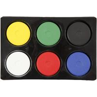 colortime Wasserfarben-Palette, D: 57mm, H 19mm, 1 Set, Primärfarben