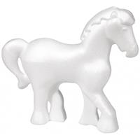 Rayher hobby materialen 10x stuks piepschuim vormen paardjes van 15 cm Wit