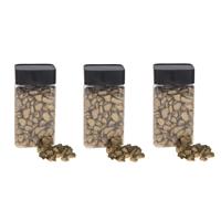 3x Decoratie/hobby stenen goud 600 gram Goudkleurig