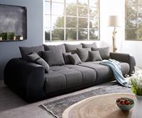 DELIFE Big-Sofa Violetta 310x135 cm Schwarz inklusive Kissen, Big Sofas