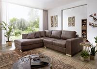 Ecksofa inklusive Kissen 266x216x9 braun Antik Optik HAVANNA