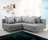 DELIFE Ecksofa Clovis Grau Flachgewebe Ottomane Links Modulsofa, Design Ecksofas, Couch Loft, Modulsofa, modular