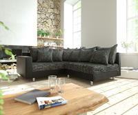 DELIFE Ecksofa Clovis Schwarz modular Armlehne Ottomane Links, Design Ecksofas, Couch Loft, Modulsofa, modular