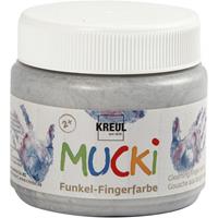 KREUL Funkel-Fingerfarbe , MUCKI, , drachen-silber, 150 ml