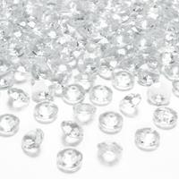 300x Hobby/decoratie transparante diamantjes/steentjes 12 mm/1,2 cm Transparant