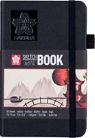 SAKURA Skizzenbuch/Notizbuch, 90 x 140 mm, schwarz/cremeweiß