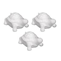 Rayher hobby materialen 3x stuks piepschuim figuren schildpadden van 12 cm Wit - Hobbybasisvoorwerp