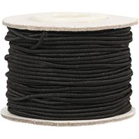 Zwart elastiek op rol 1 mm x 20 meter hobbymateriaal - Knutselartikelen