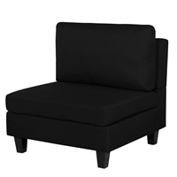 beliani Sitzelement Schwarz Stoff Holzbeine Sesselmodul für Wohnzimmer Minimalistisch Elegant - Schwarz