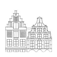 Estahome Amsterdamse Grachtenhuisjes Behang Zwart / Wit