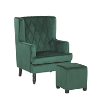 Beliani - Moderner Sessel mit Fußhocker Polsterbezug aus Samtstoff grün Sandset - Grün
