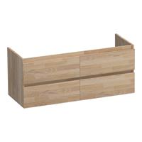 sanituba Natural Wood Solution onderkast voor dubbele wastafel met vier lades 120cm