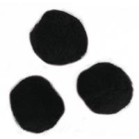 Rayher hobby materialen 175x knutsel pompons 25 mm zwart hobby knutselen - Hobbybasisvoorwerp