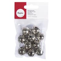 20x Zilveren metalen belletjes met oog 19 mm hobby/knutsel benodigdheden - Hobbydecoratieobject