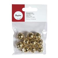 10x Gouden metalen belletjes met oog 15 mm hobby/knutsel benodigdheden - Hobbydecoratieobject