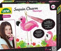 LENA Sequin Charm Flamingo, Bastelset Pailletten-Anhänger