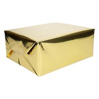 Shoppartners 6x rollen inpakpapier/cadeaupapier goud metallic 400 x 50 cm op rol - Cadeaupapier