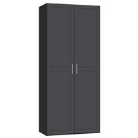STOCK kledingkast 2-deurs - zwart/antraciet - 236x101,9x56,5 cm