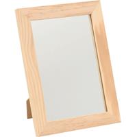 Houten spiegel 29 x 34,5 cm DIY hobby/knutselmateriaal - Knutselartikelen