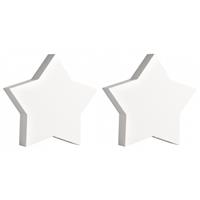 Rayher hobby materialen 3x stuks witte houten MDF sterren van 11 cm - Hobbydecoratieobject