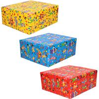 Club van Sinterklaas 6x Rollen inpakpapier/cadeaupapier  rood/blauw/geel 200 x 70 cm - Cadeaupapier