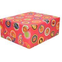 Bellatio 1x Rollen Sinterklaas inpakpapier/cadeaupapier rood 2,5 x 0,7 meter - Cadeaupapier