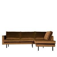 Basilicana Wohnzimmer Couch in Honigfarben Samt Retro Design