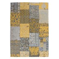 Doncosmo Vintage Design Teppich in Goldfarben und Grau Chenillegewebe
