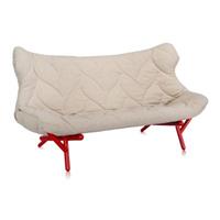 kartell Foliage Sessel/Sofa  Bezu beige Trevira Beine: rot