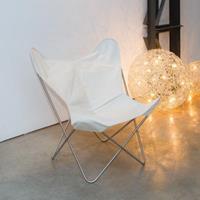 hardoy Chair mit Segeltuch Bezug Natur Sessel  Gestellfarbe: Edelstahl