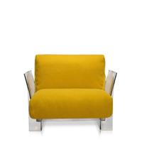 kartell Pop Trevira™ Sessel/Sofa  Gestellfarbe: transparent Farbe: senf