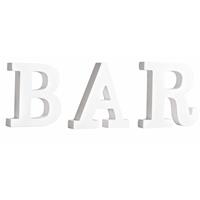 Rayher hobby materialen Houten deco hobby letters - 3x losse witte letters om het woord BAR te maken -